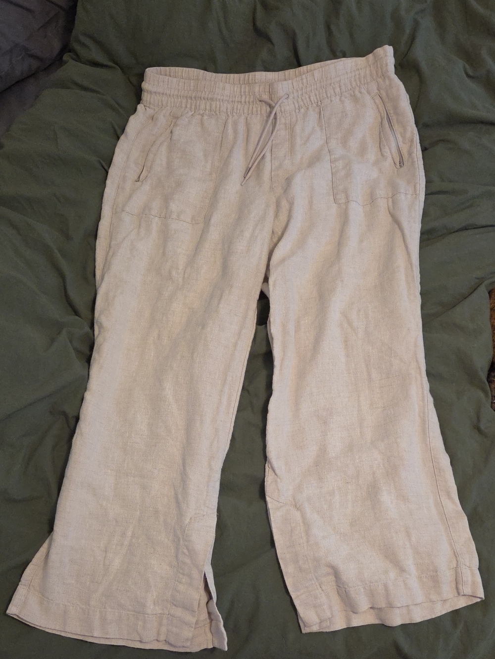 Athleta 100% Linen Undyed Pants Size Large